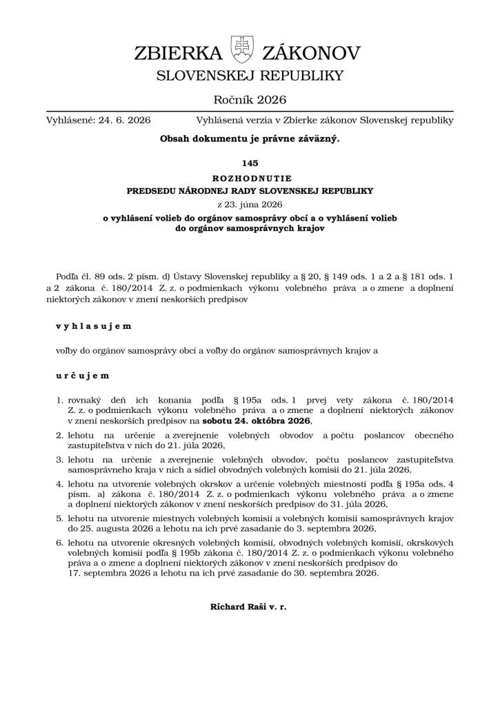 vyhlásenie volieb